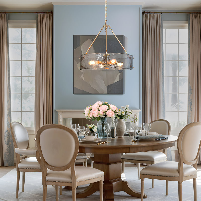 Mercer41 Hanshelmut 4 - Light Modern Shaded Drum Chandelier with